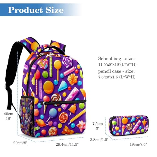 Sac à dos de jour violet pour éviter les crayons perdus au collège - 2