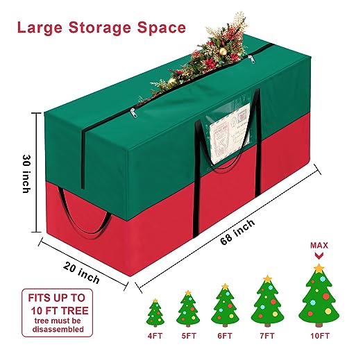 Image of Christmas Tree Storage Bag 8 Ft Artificial Tree 600D Oxford Storage Bag | Waterproof Christmas tree storage bag (48x15x22in) Dual smooth zippers, reinforced handles & label pocket dust /moisture-proof