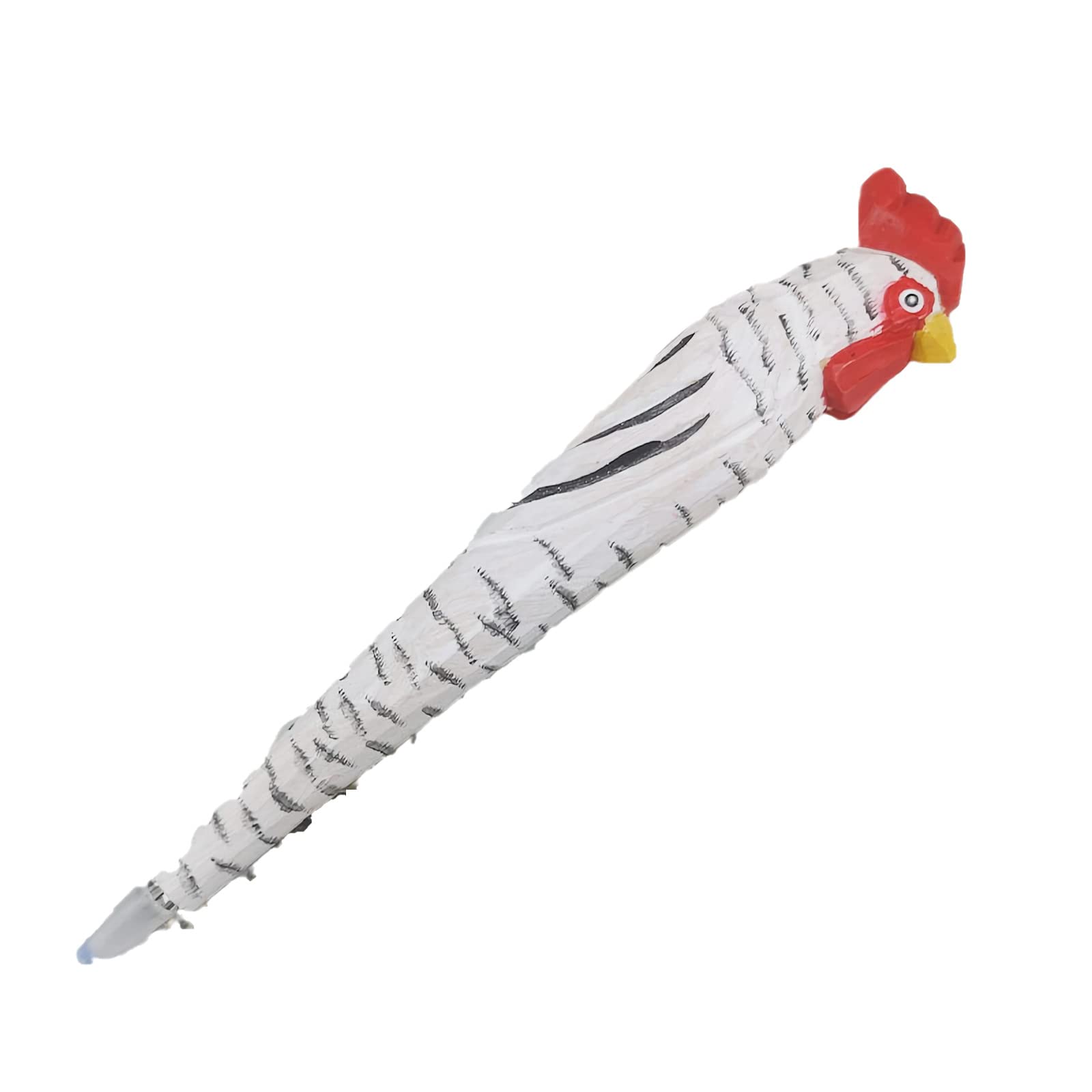 1PCS Handmade Wood Carved Animal Gel Pen with 3 PCS Refills | White Chicken, Creative Hand Crafted Pen School Office Supply, Fun Novelty Writing Pen,