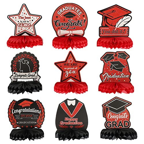 TOYANDONA Centrotavola Honeycomb di Laurea 9Pcs Classe 2022 Decorazioni per