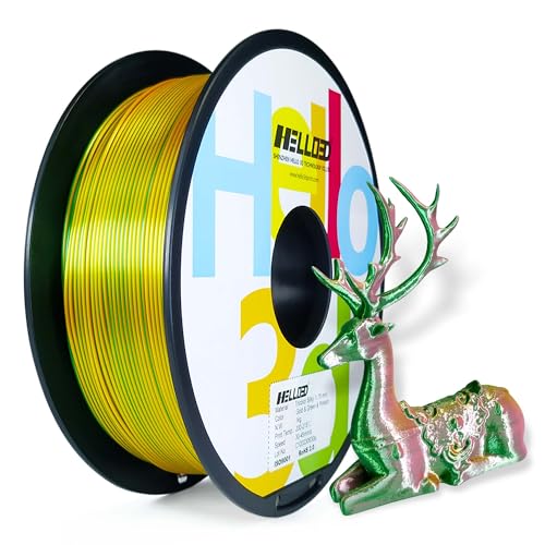 HELLO3D Silk PLA 3D Printer Filament Tri-Color PLA Filament 1.75mm,Triple Color Coextrusion...