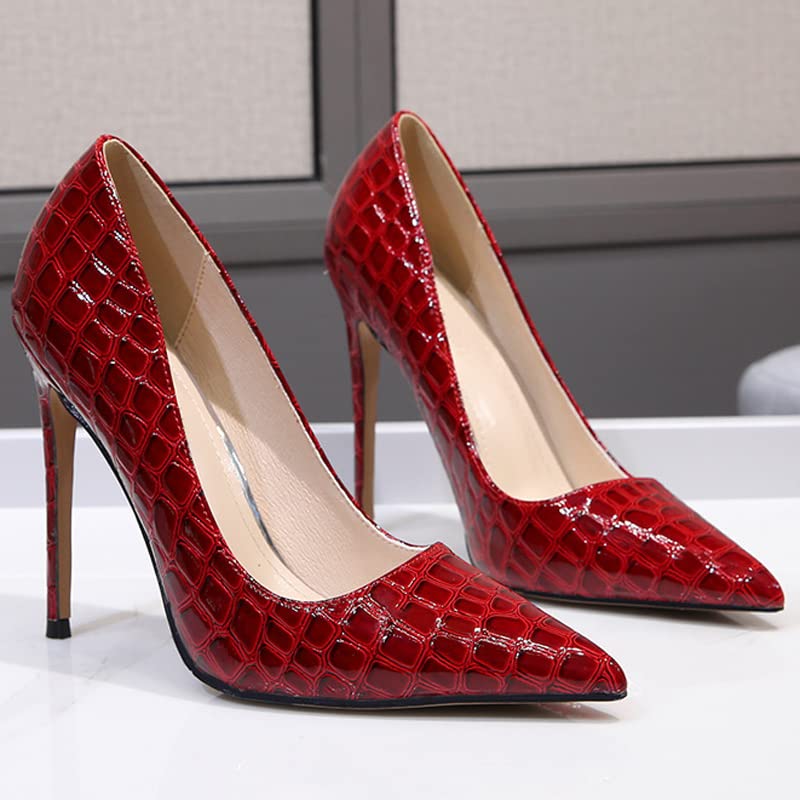 Women's Sexy Pattern High Heels Stiletto Bridesmaid Wedding Party Pointed Toe Elegant Slip on Dress Pumps Shoes2