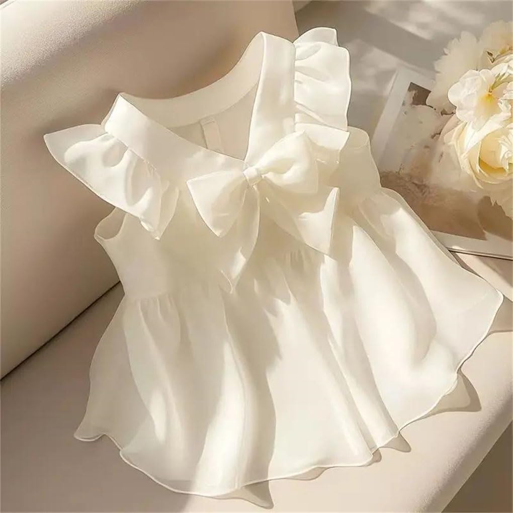 Camicia da donna senza maniche in chiffon con fiocco dolce scollo a V camicia slim fit top per le donne sul posto di lavoro