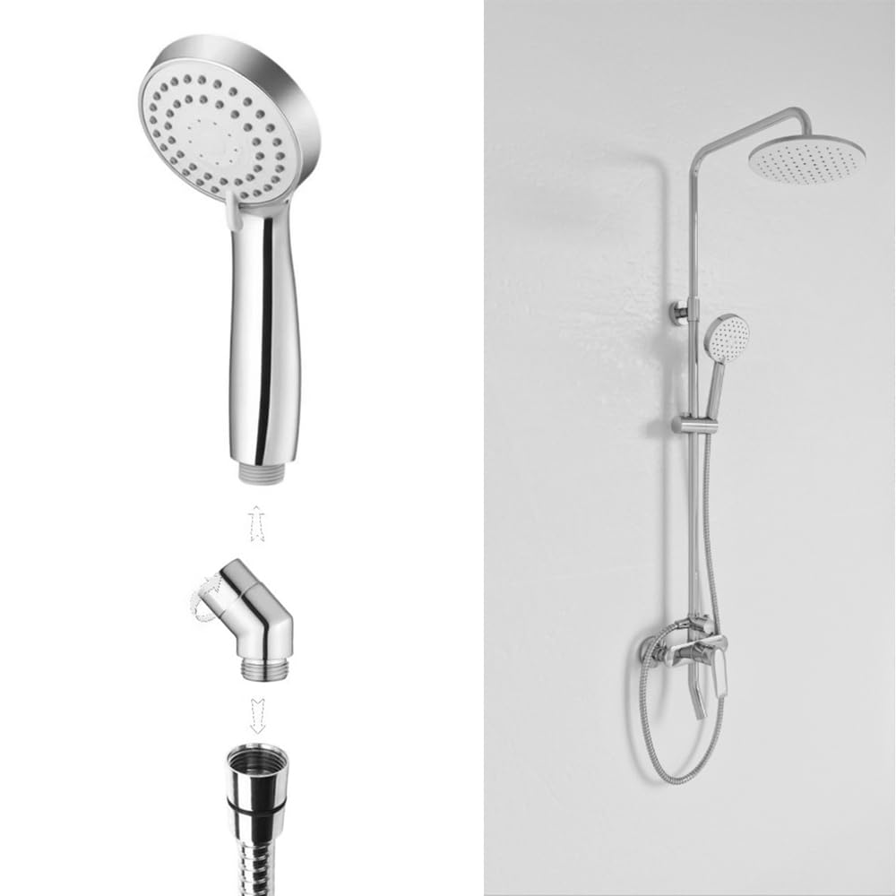 Handhold Shower Head Elbow Adapter 135 Degree Solid Brass Elbow Adapter for Shower Head G1/2" Chrome Shower Head Extension Arm Connector with Rubber Seal for Most Standard Shower Systems Silver - Image 3
