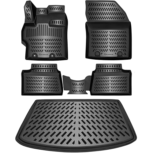 ELMASLINE Lot de tapis en caoutchouc 3D et bac de coffre pour Toyota Yaris 2020-2026 - Convient uniquement aux modèles hybrides