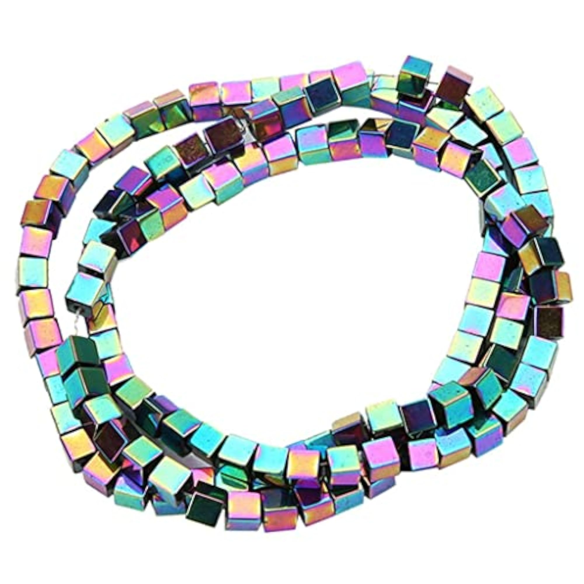 Hematite Square Loose Beads for Bracelets Necklace, Mixed Colour