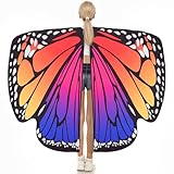 BESPORTBLE Frauen Schmetterling Kostüm Umhang Schmetterling Schlinge Cosplay Schmetterling Flügel für Halloween Karneval Cosplay Stoff Mädchen Damen Schmetterling Kostüm Gunst (Blau Und