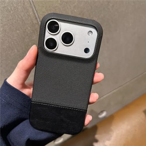 Coque respirante iPhone 12 Pro Max antichoc en nylon et similicuir