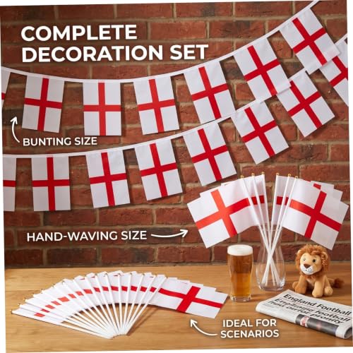 Banderines de fútbol de Inglaterra y juego de banderas para el día del juego 4