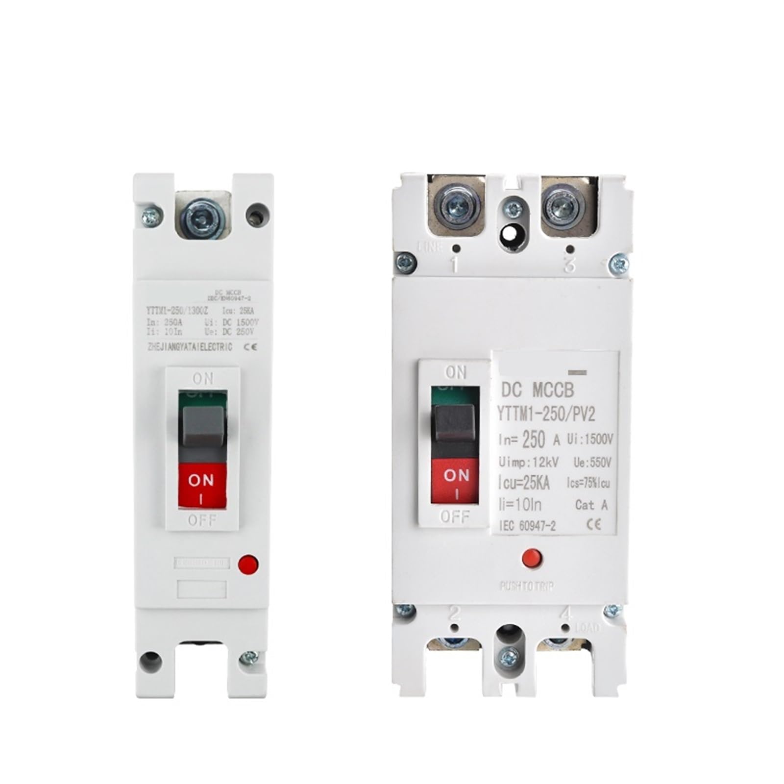 DC MCCB YTTMI-250/PV2 2P 550V 160A disjoncteur boîtier moulé