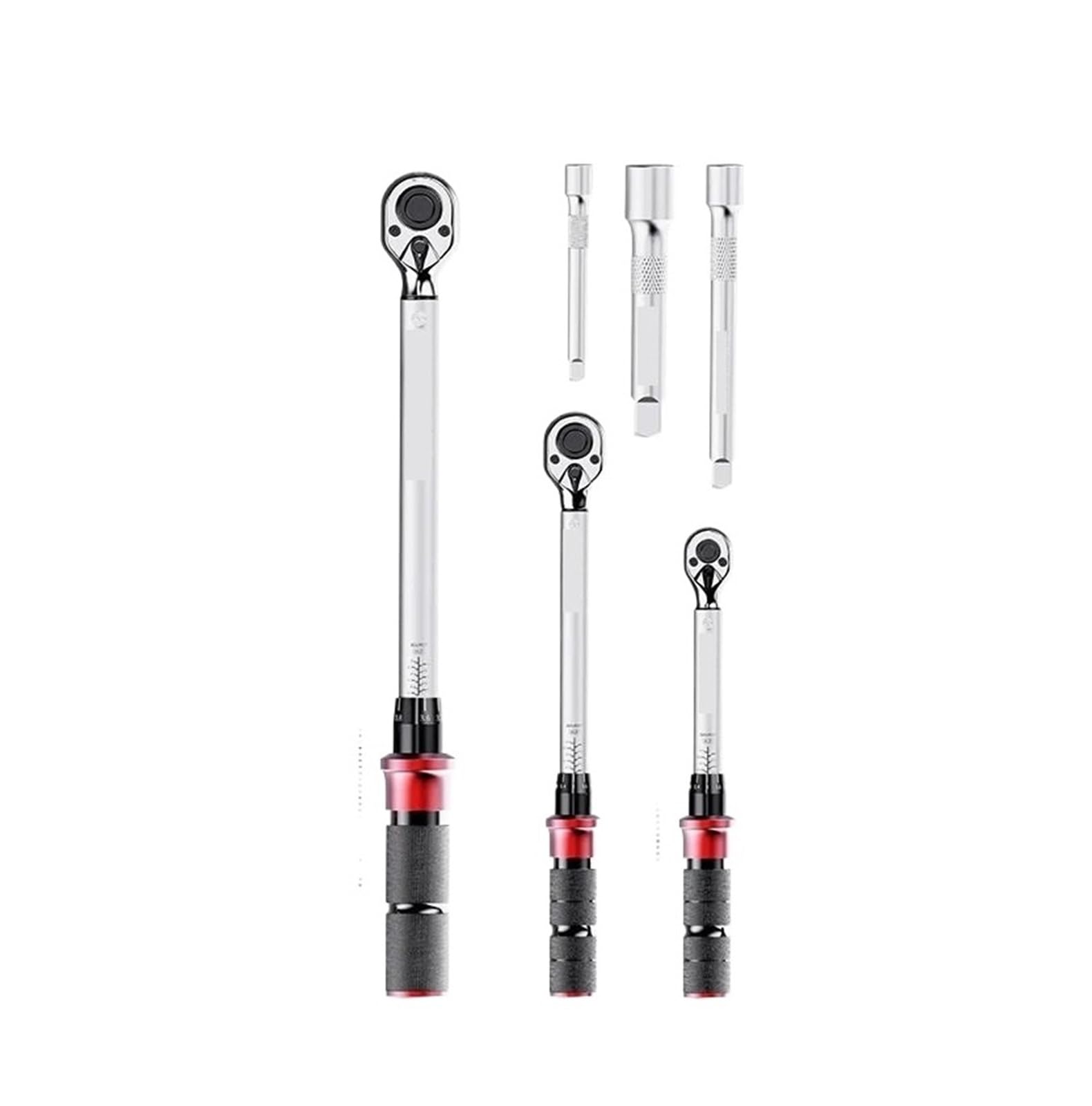 OLAQWENB Torque Wrenches Mechanical Torque Wrench Set 6-Pc 5-220N.m with 3 Extension Rods for Motorcycle Auto Industrial Repair Tools Precision Torque Wrench