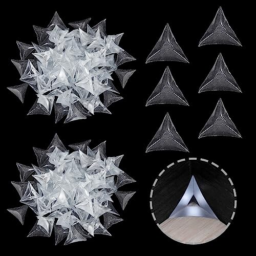 Image of NICENEEDED 100 PCS Triangle Stair Dust Corner Guards, Transparent Anti-Dirty Clear Stair Inside Corner Dust Guard, Dust-Proof Decorative Stair Dust Corners for Steps Wall Drawer Wardrobe
