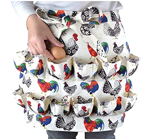 Egg Apron For Fresh Eggs Duck Eggs Chicken Collecting Women Apron Holder Egg Gathering Apron With 12 Pockets Chicken Egg Apron Egg Pocket Apron for Reusable Kitchen Apron Chicken Egg Basket