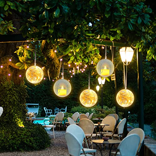 24 Pcs Air Plant Holder Clear Hanging Candle Holder Acrylic Led Tea Light Holder Tealight Candle Holder Round Globes Tillandsia Succulent Vase Hanger With 3.28 Ft Twines (3 Inches) #TOP4