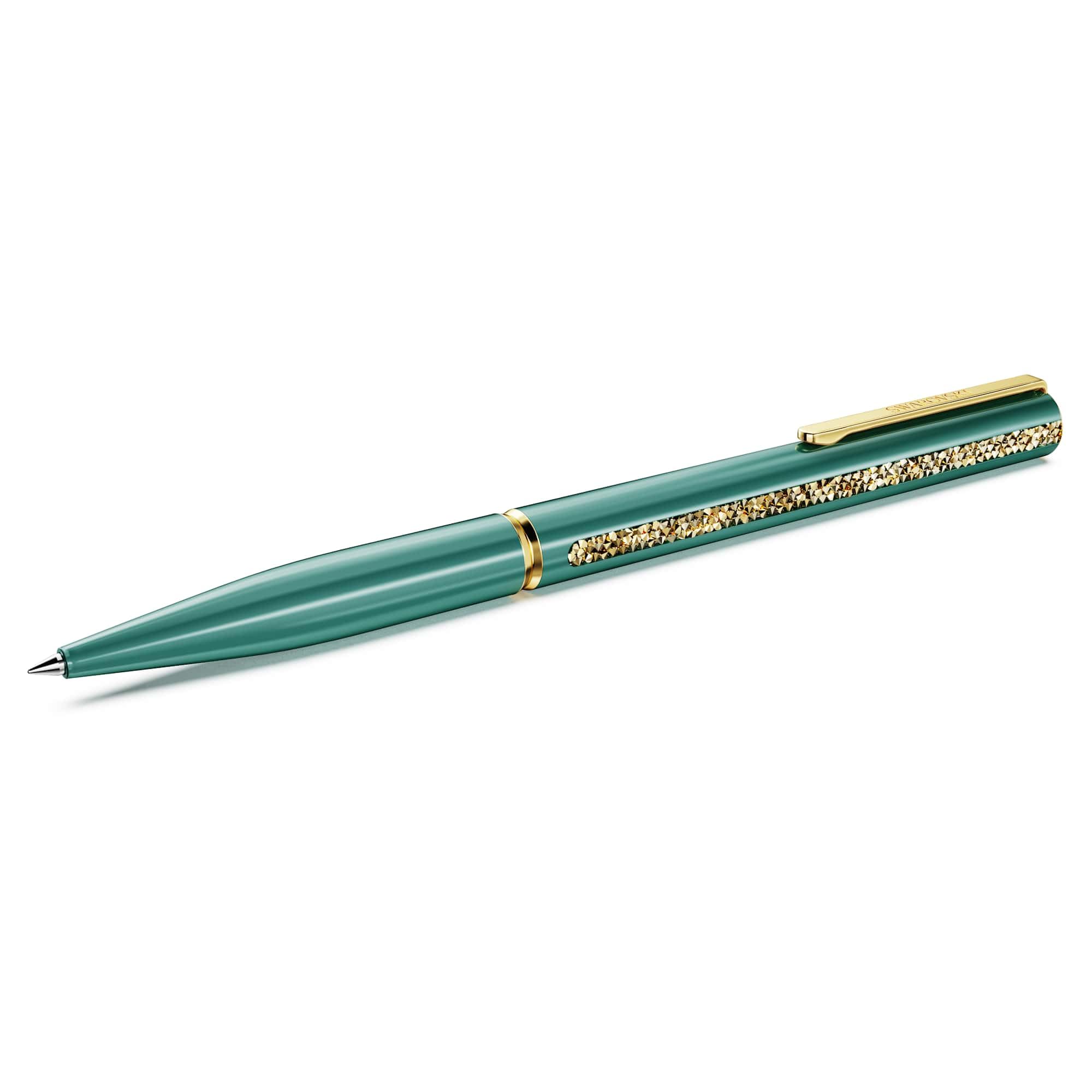 Swarovski Shimmer Ballpoint Pen, Green Lacquered Finish with Gold-Tone Crystals and Gold-Tone Finished Accents, Part of the Swarovski Shimmer Collection