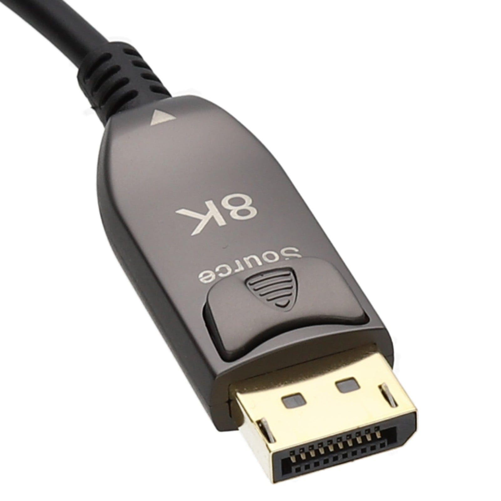 kenable Câble Optique Actif DisplayPort 1.4 AOC HDR 32Gbps 8K 30Hz 4K 120Hz 20 m [20 mètres/20m] Noir