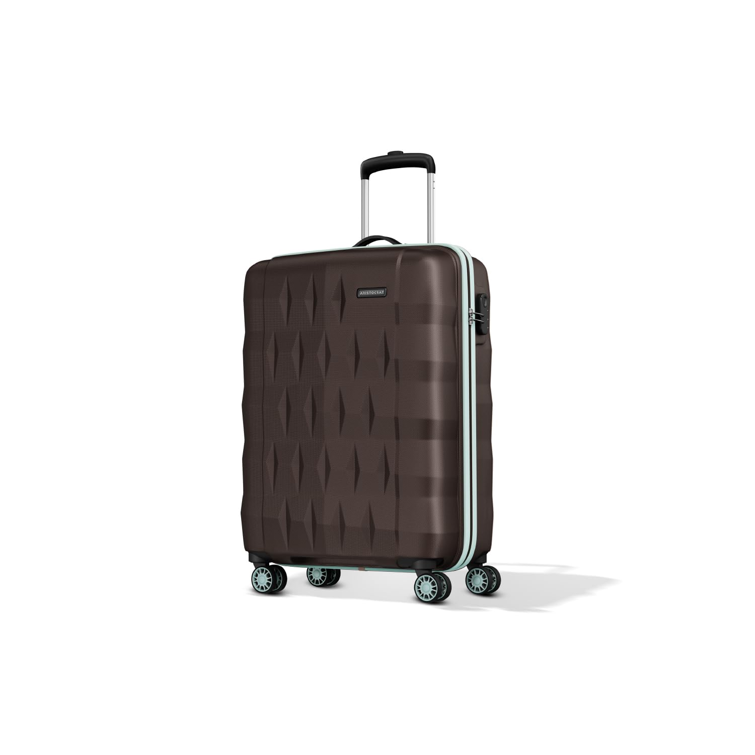 Aristocrat Comet Cabin Polycarbonate Hard Case 8-Wheel Trolley Bag, Brown | Durable Case, Lightweight, Combination Lock, Sturdy Zipper, Compact Travel Luggage, Spacious Interior, 3-Year Global Warranty