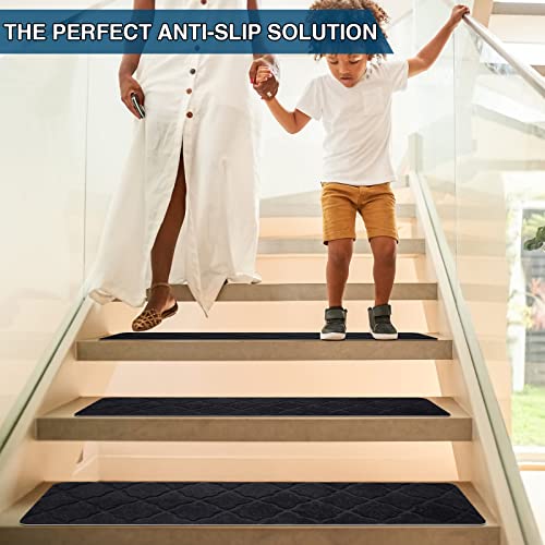 4Pcs Stair Treads For Wooden Steps 8" X 30",Self Adhesive Stair Treads For Wooden Steps Indoor,Non-Slip Carpet Stair Treads For Children Elderly And Pets Indoor Runners #TOP5