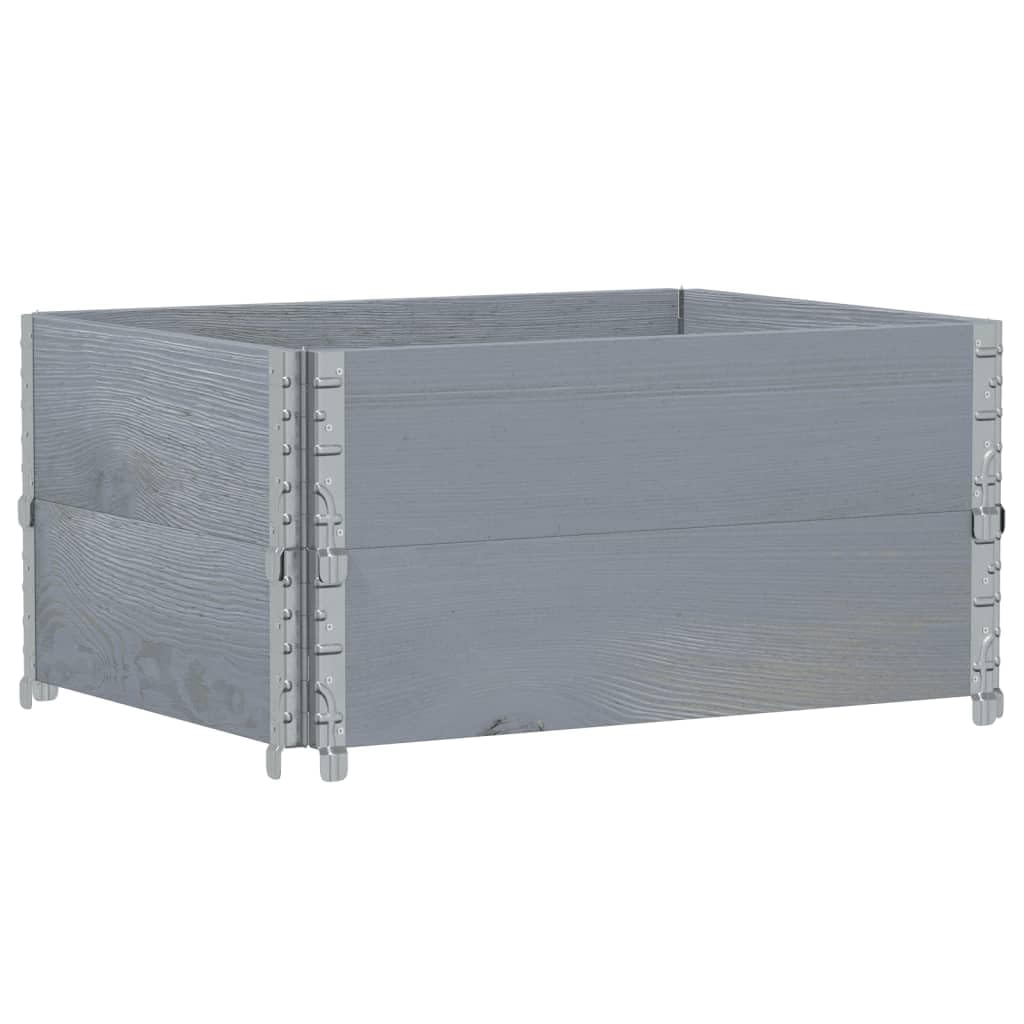 Paretali per Pallet 2pz Grigi 80x60cm in Legno Massello di Pino, Commercio e Industria,Movimentazione di Materiali,Pianali di carico e Pallet, 13.4kg-4010270