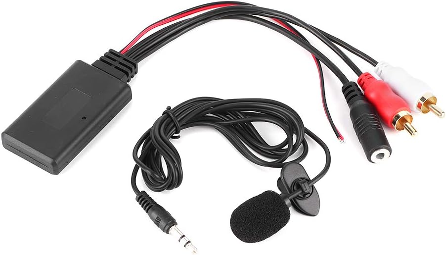 Acouto Bluetooth AUX Module, Bluetooth AUX Module 2 Cable Adapter with Hands‑ Microphone for