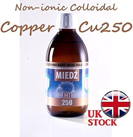 Non-Ionic Colloidal Copper Nano Cu250 25ppm-300ml pharmace Glass Bottle PROAKTIV