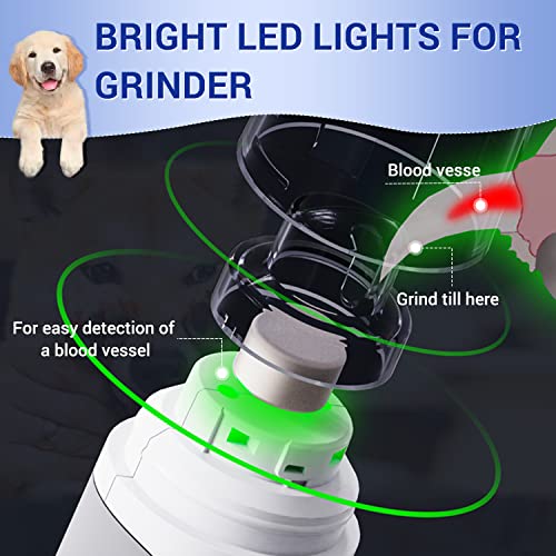 2 In 1 Dog Nail Grinder And Clipper, Electric Dog/Cat Nail Trimmer With 2 Safety Guard And Led Lights, Usb Rechargeable Dog Toenail Grinder With 3 Ports For Small Medium Large Dogs Cats (Grey) #TOP3