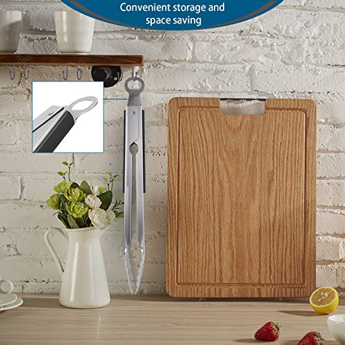 Grill Tongs With Bottle Opener, 16.4 Inch Extra Long Non-Slip Stainless Steel Kitchen Tongs, Heat-Resistant Cooking Tongs For Serving, Cooking, Grilling, Buffet And Bbq #TOP4