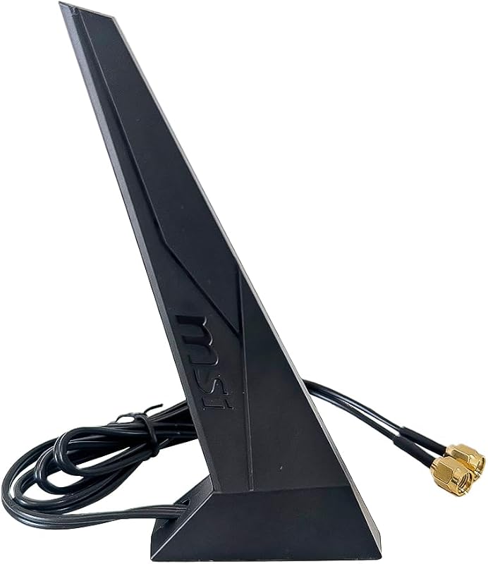 WiFi 6 Antennas Replacement for MSI Motherboard RP-SMA 2T2R Dual Band WiFi 6E High Gain Antenna Tri-Band 2.4GHz 5GHz Magnetic Base Adapter PC Desktop Computer Black