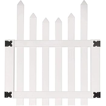 Amazon Com Outdoor Essentials Picketlock Yorktown Scalloped Spaced Spade Picket Fence Gate Kit White Vinyl 3 5 Ft X 4 Ft Garden Outdoor