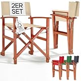 CASARIA Silla Director Plegable Set de 2 Madera Eucalipto Certificación FSC