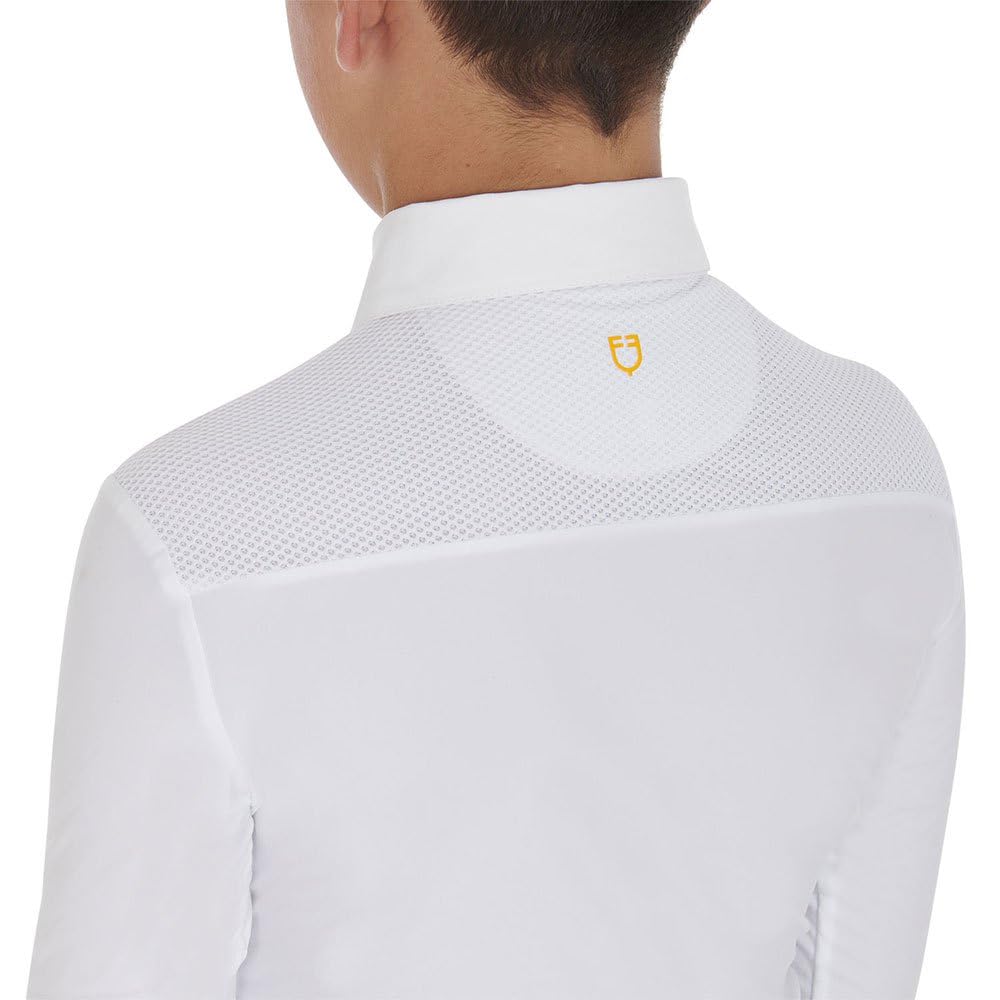 Equestro Polo A Maniche Lunghe Junior Competition Jersey Buttons 12 Years