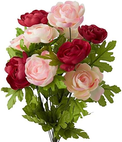 Factory Direct Craft Mixed Pink Artificial Ranunculus Floral Bundle Faux Silk Flowers for Wedding Bouquets and Floral Arrangements