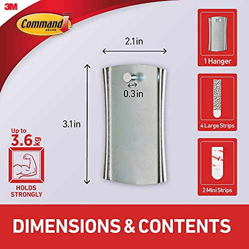 Image of Command Universal Frame Hangers, Damage Free Hanging Picture Hangers, No Tools Frame Hanger for Living Spaces, 1 Metal Picture Frame Hanger and 4 Large Command Strips