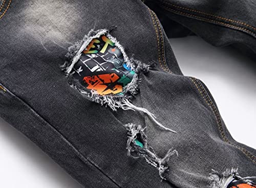 Boys Stylish Skinny Fit Stretchy Ripped Distressed Jeans Pants4