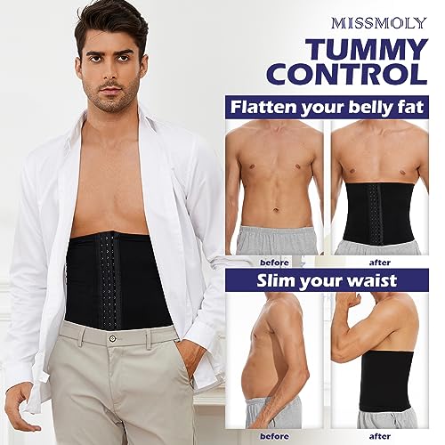 MISS MOLY Men Tummy Control Shapewear Girdle Waist Cincher Slimmer Compression Stomach Wrap Belly Shaping Belt Body Shaper3