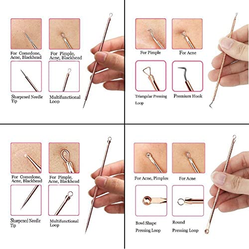 4Pcs Blackhead Remover Comedone Extractor ,With Free 2Pcs Silicone Face Mask Brushes,For Facial Mud Mask, Clay, Body Lotion And Body Butter. #TOP5