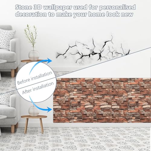 Revêtement mural 3D brique adhésif grand format 70 x 77 cm - 4