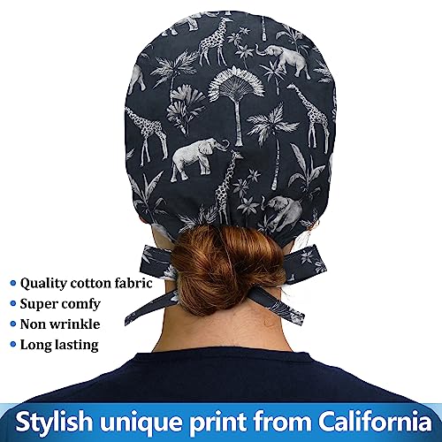 Image of ABAMERICA Working Caps with Button and Sweatband, Adjustable Working Hats for Women Men, One Size(Tie Back or Toggle)