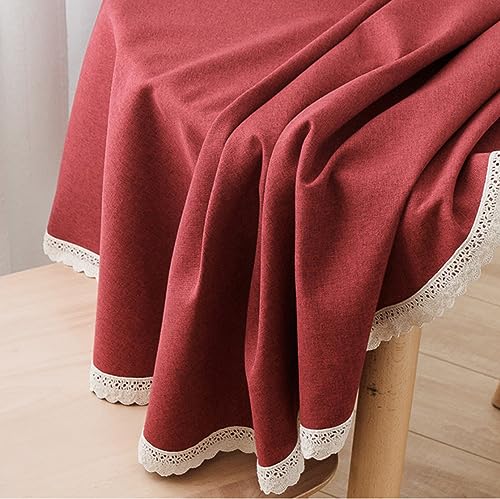 Nappe ronde en coton et lin kaki diamètre 140 cm de table