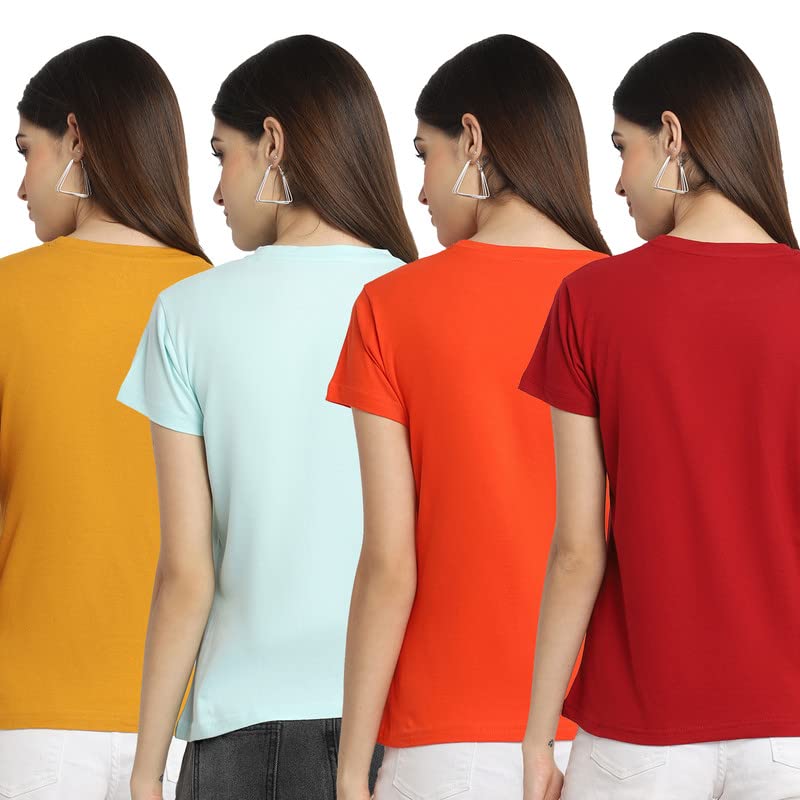 Image of Preneum Women's Cotton Regular Fit Graphic Stylish Printed Short Sleeves Casual T-Shirt |Trend & Styles