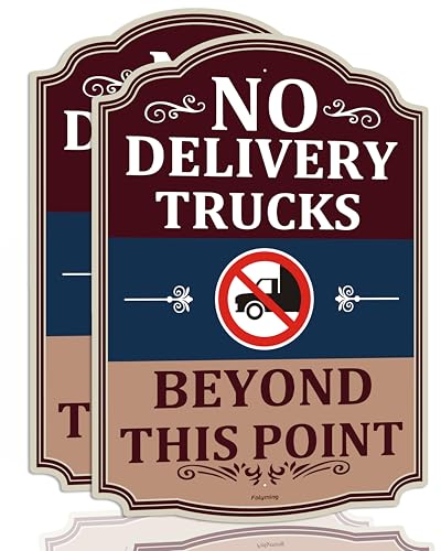 Panneau No Delivery Trucks contre les erreurs de livraison pour zone commerciale marron
