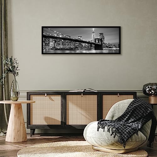 Americanflat 12x36 Picture Frame with Polished Plexiglass - Streamline Collection - Thin Border Picture Frame for Wall Display - Hanging Hardware Included - Black
