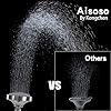 Aisoso Shower Head High Pressure Rain Fixed Showerhead 5-Setting with Adjustable Metal Swivel Ball Joint - Relaxed Shower Experience Even at Low Water Flow & Pressure