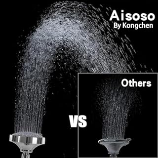 Aisoso Shower Head High Pressure Rain Fixed Showerhead 5-Setting with Adjustable Metal Swivel Ball Joint - Relaxed Shower Experience Even at Low Water Flow & Pressure