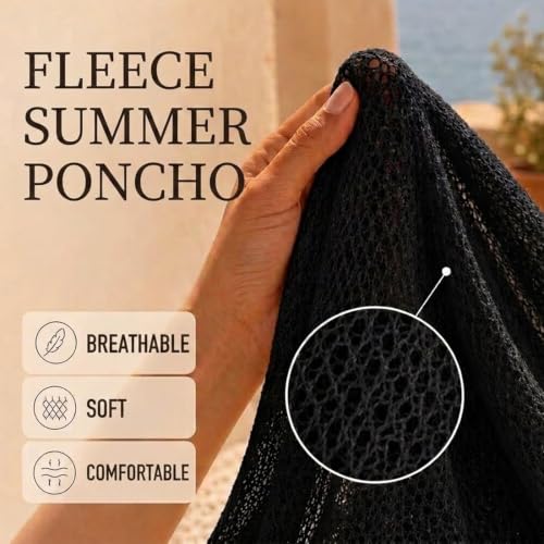 Poncho de verano para mujer en suave forro polar ligero 5