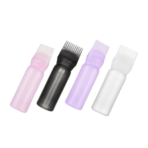 4pc Hair Dye Bottles with Scalp Comb - Even Color Application