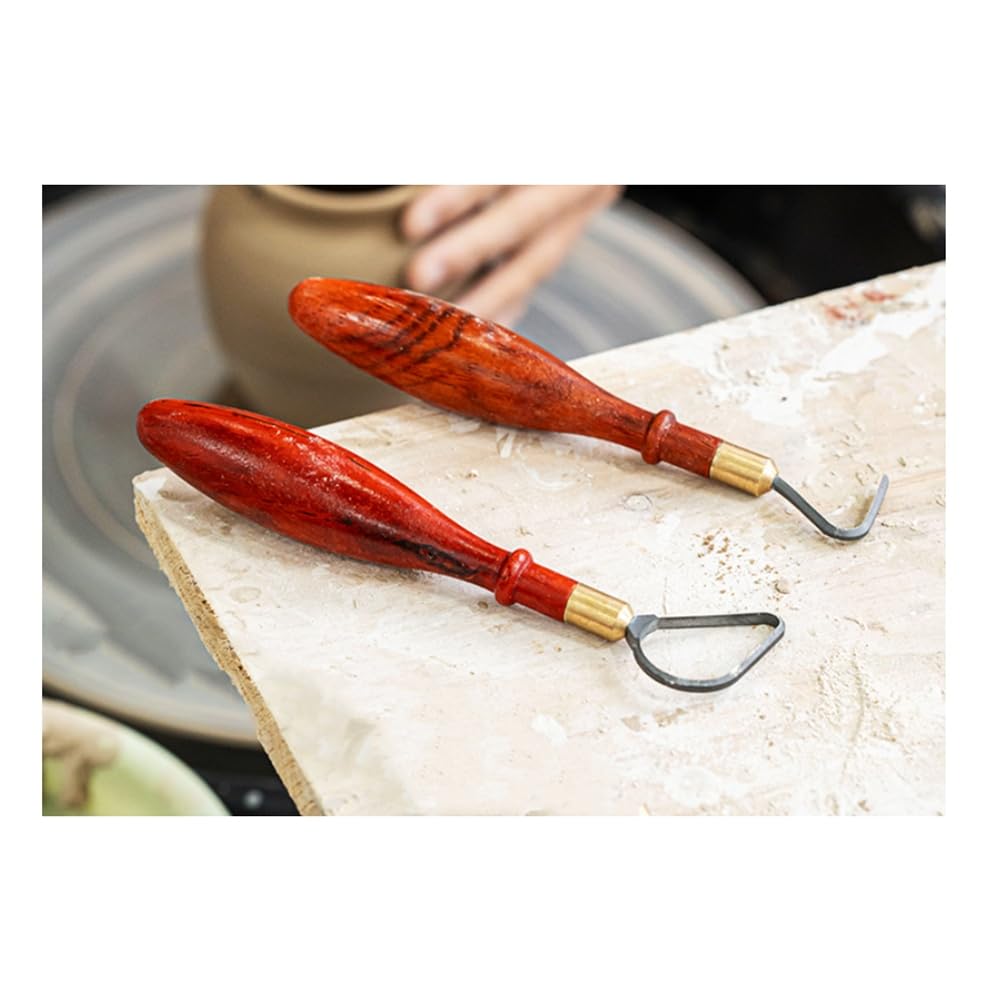 Outils de Réparation de Poterie Couteau à Anneau de Texture en Acier au Tungstène Bricolage Sculpture en Céramique Outils de Sculpture de Texture de Grattage, en Forme de L Facile à Uti