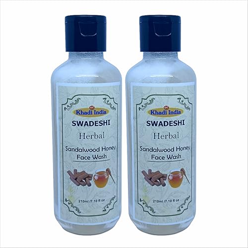 Image of Khadi Natural 100% Herbal Sandalwood & Honey Face Wash - Nourishing & Calming Cleanser for Radiant Skin, Enriched with Ayurvedic Ingredients, Sulfate & Paraben Free - 420ml