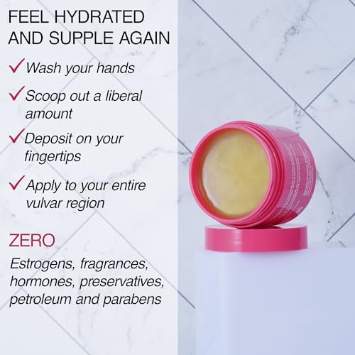 Vanibiss Crema balsamo vulva naturale e biologico, idratante , cura intima della pelle, supporto per la menopausa - Allevia secchezza, prurito, bruciore, irritazione - Estrogeni liberi (2 oz) - 5