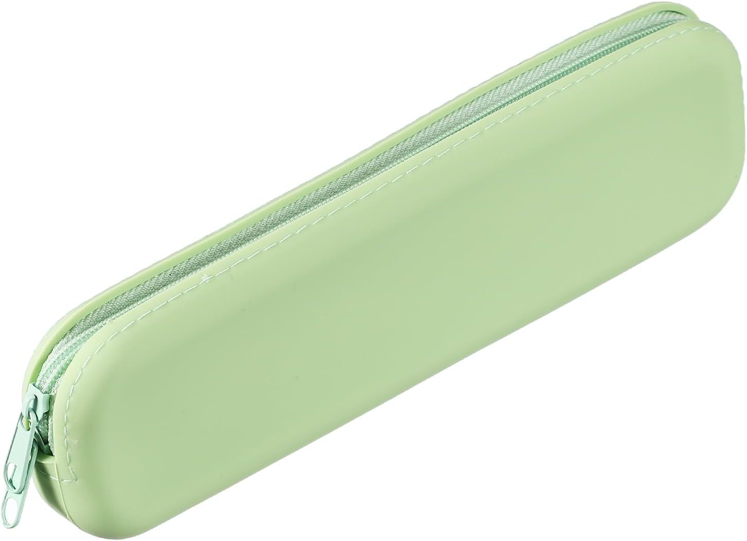 PATIKIL Silicone Pen Case, Rectangular Small Pencil Pen Pouch with Zipper Waterproof Aesthetic Soft Cosmetic Storage Bag Bible Study Supplies Case for Journaling Travel, Khaki Green